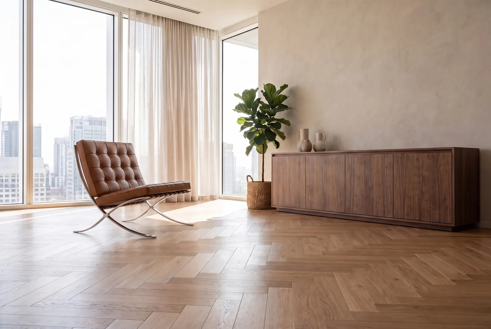 Barcelona Lounge Chair · Knoll, placed in the room