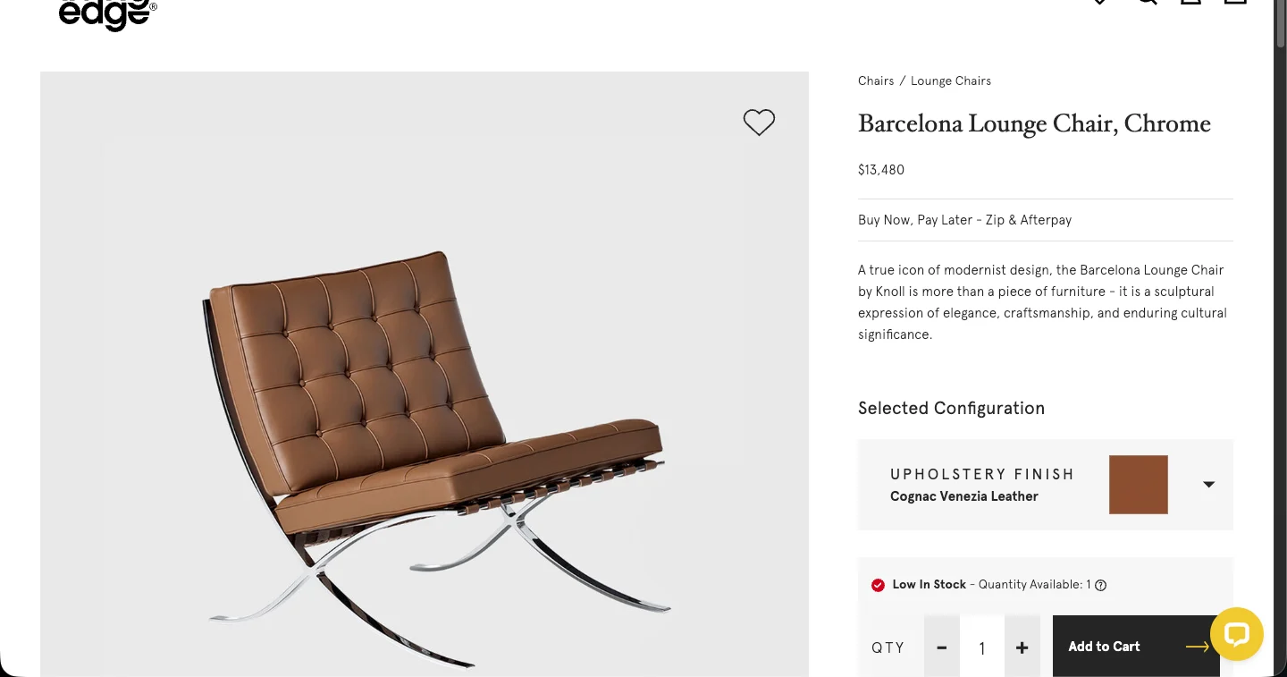 Barcelona Lounge Chair product page